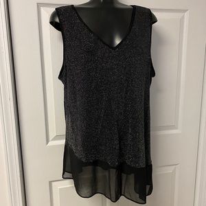 Black Sparkle Sleeveless Top XXL